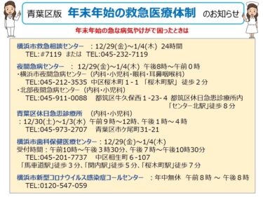 青葉区版〜年末年始に急な病気や怪我で困ったら（2023.12.27）